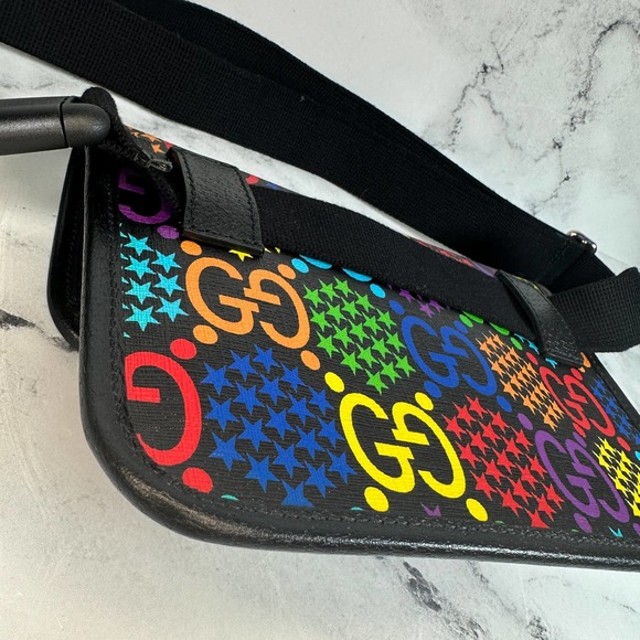 Gucci Psychedelic Belt Bag GG Supreme Monogram Crossbody Bumbag Slim Multicolor - Picture 9 of 16